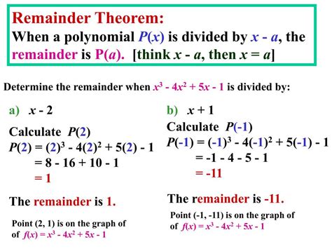 describe a use for the remainder theorem
